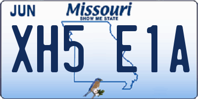 MO license plate XH5E1A