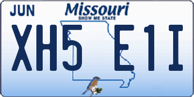 MO license plate XH5E1I