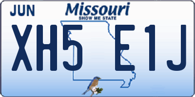 MO license plate XH5E1J