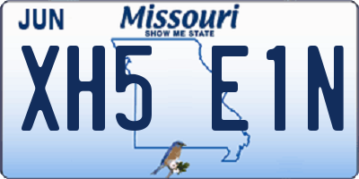 MO license plate XH5E1N