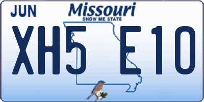 MO license plate XH5E1O