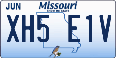 MO license plate XH5E1V