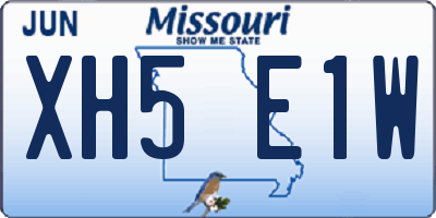 MO license plate XH5E1W