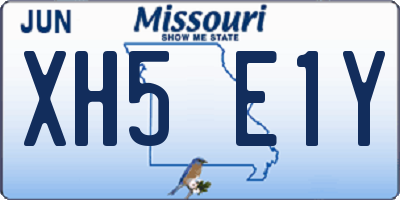MO license plate XH5E1Y