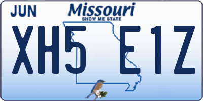 MO license plate XH5E1Z