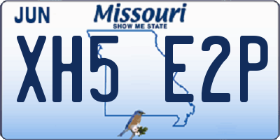 MO license plate XH5E2P