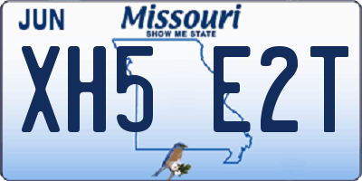 MO license plate XH5E2T