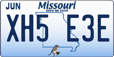 MO license plate XH5E3E
