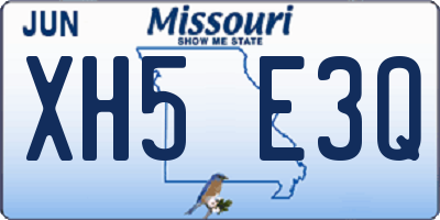 MO license plate XH5E3Q