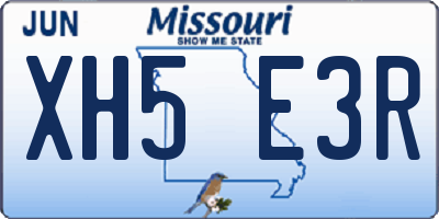 MO license plate XH5E3R