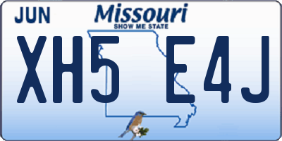 MO license plate XH5E4J