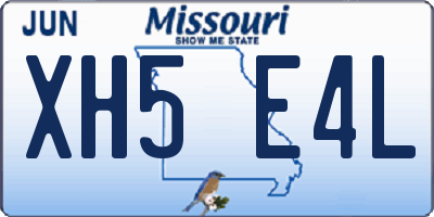 MO license plate XH5E4L