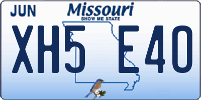MO license plate XH5E4O