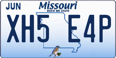MO license plate XH5E4P