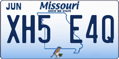 MO license plate XH5E4Q