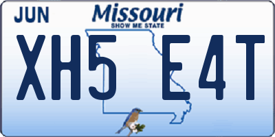 MO license plate XH5E4T