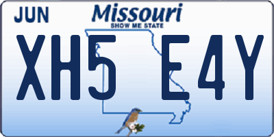 MO license plate XH5E4Y