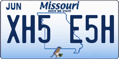 MO license plate XH5E5H