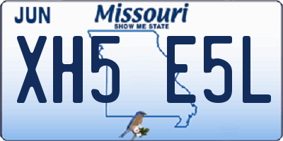 MO license plate XH5E5L