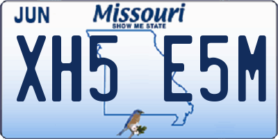 MO license plate XH5E5M