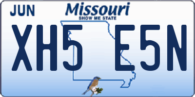 MO license plate XH5E5N