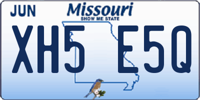 MO license plate XH5E5Q