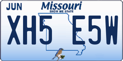 MO license plate XH5E5W