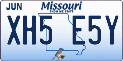 MO license plate XH5E5Y