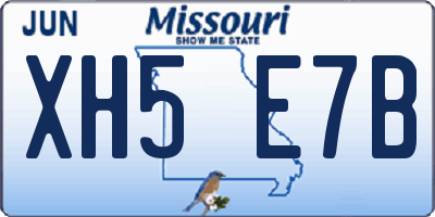 MO license plate XH5E7B