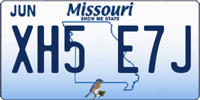 MO license plate XH5E7J