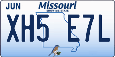 MO license plate XH5E7L