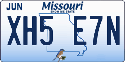 MO license plate XH5E7N