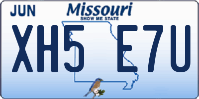 MO license plate XH5E7U