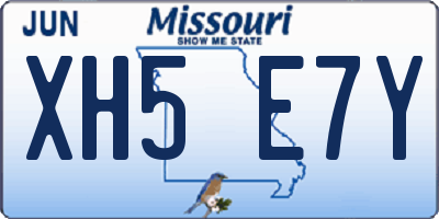 MO license plate XH5E7Y