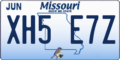 MO license plate XH5E7Z