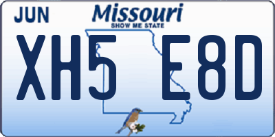 MO license plate XH5E8D