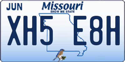 MO license plate XH5E8H