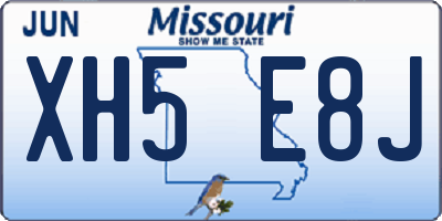MO license plate XH5E8J