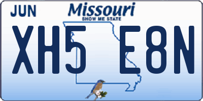 MO license plate XH5E8N