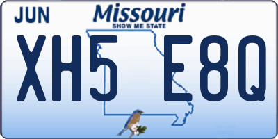 MO license plate XH5E8Q