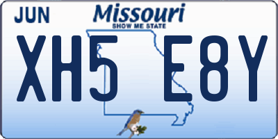 MO license plate XH5E8Y