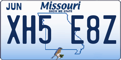 MO license plate XH5E8Z