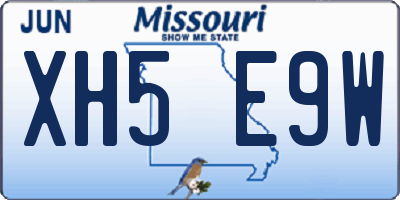 MO license plate XH5E9W