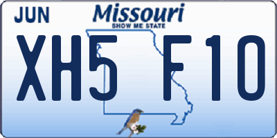 MO license plate XH5F1O