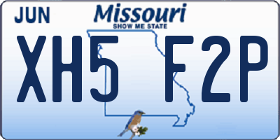 MO license plate XH5F2P
