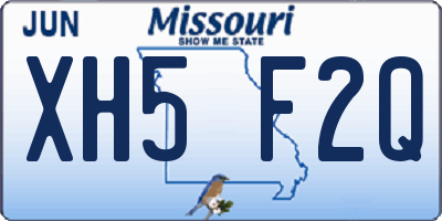 MO license plate XH5F2Q