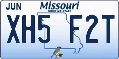 MO license plate XH5F2T
