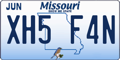 MO license plate XH5F4N
