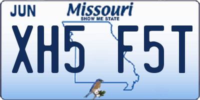 MO license plate XH5F5T