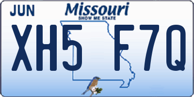 MO license plate XH5F7Q